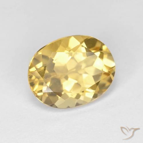 3.20 ct Golden Beryl Stone, Natural Beryl in Oval Facet Shape for Sale