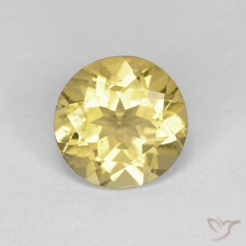 1.16 ct Yellow Beryl Gemstone, Beryl Gem in Round Facet Shape for Sale.