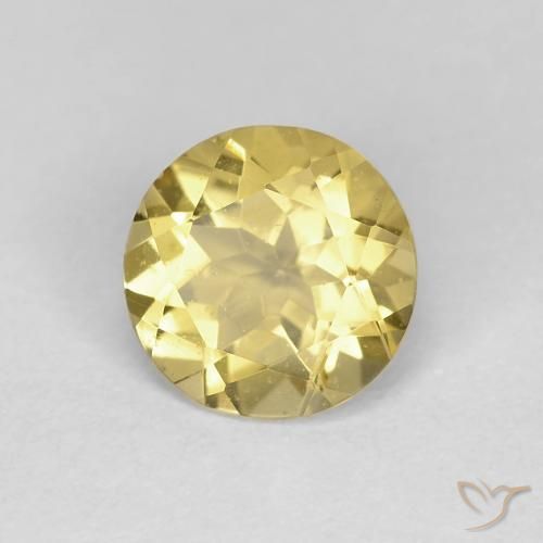 1.16 ct Yellow Beryl Stone, Natural Beryl in Round Facet Shape for Sale