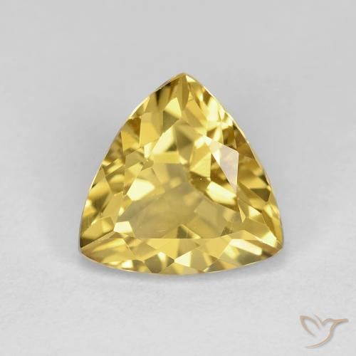 2.07ct Natural Light Gold Beryl, Trillion, VVS-VS