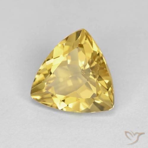 2.07 ct Yellow Beryl Stone, Natural Beryl in Trillion Facet Shape for Sale