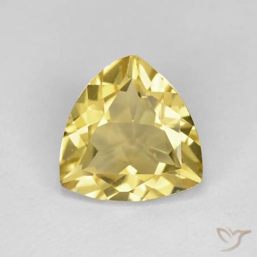 1.90ct Natural Light Gold Beryl, Trillion, VVS-VS