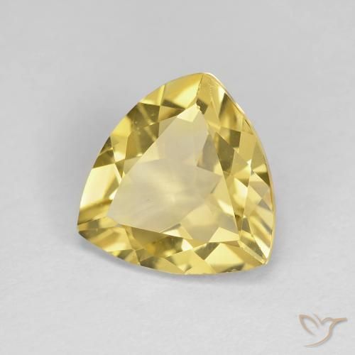 1.90 ct Yellow Beryl Stone, Natural Beryl in Trillion Facet Shape for Sale