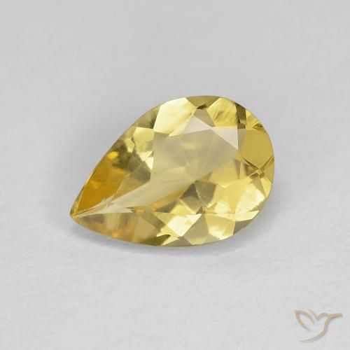 0.98ct Natural Light Yellow Beryl, Pear Shape, VVS-VS