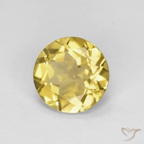 1.09 ct Yellow Beryl Stone, Natural Beryl in Round Facet Shape for Sale