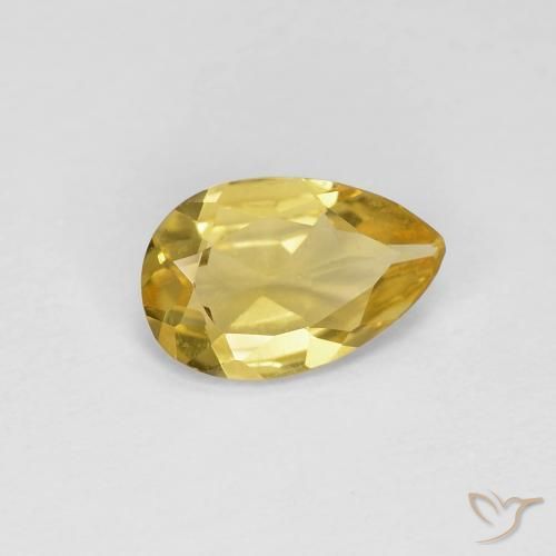 0.85 ct Yellow Beryl Stone, Natural Beryl in Pear Facet Shape for Sale