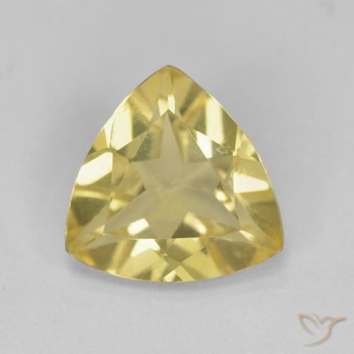 1.25ct Natural Earthy Yellow Beryl, Trillion, VVS-VS