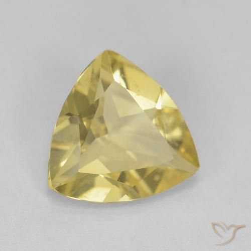 1.25 ct Yellow Beryl Stone, Natural Beryl in Trillion Facet Shape for Sale