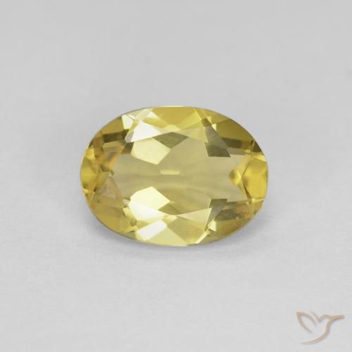 1.58ct Natural Medium Yellow Beryl, Oval, VVS
