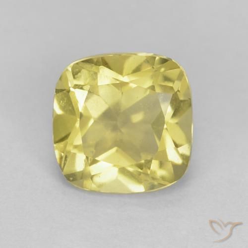 0.88ct Natural Amarillo medio Berilo, Forma Cojín, VVS, Photo A