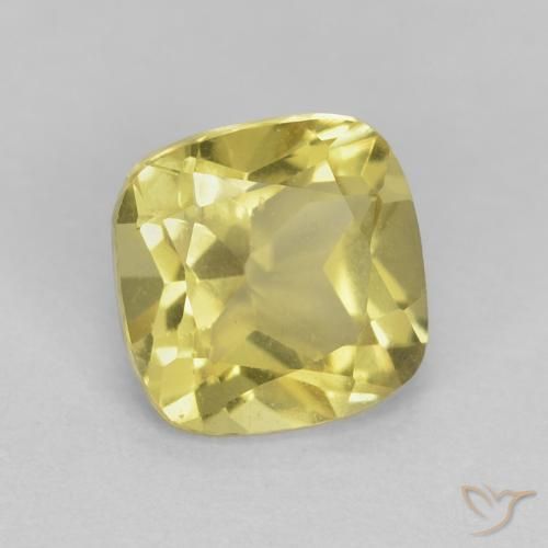 0.88 ct Yellow Beryl Stone, Natural Beryl in Cushion-Cut Shape for Sale