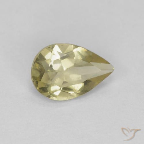 0.48 ct Yellow Beryl Stone, Natural Beryl in Pear Facet Shape for Sale