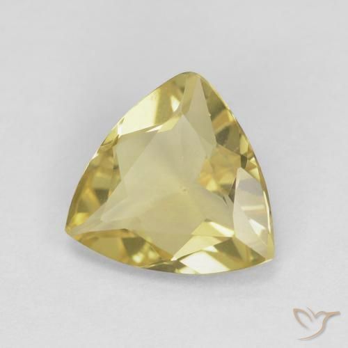 1.18 ct Yellow Beryl Stone, Natural Beryl in Trillion Facet Shape for Sale