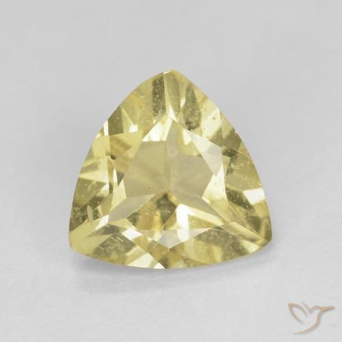 1.25ct Natural Very Light Dijon Yellow Beryl, Trillion, VS