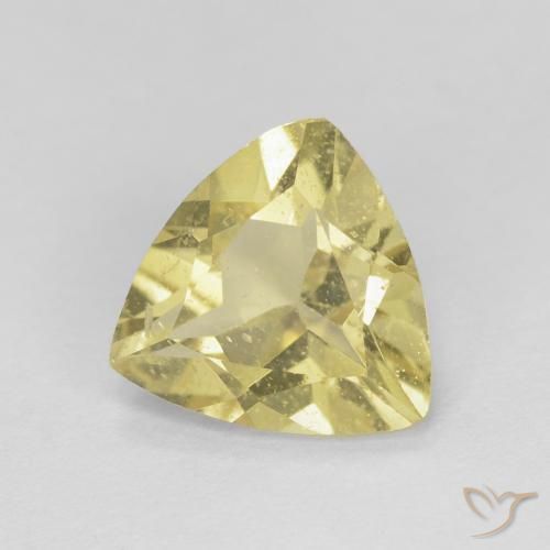 1.25 ct Yellow Beryl Stone, Natural Beryl in Trillion Facet Shape for Sale