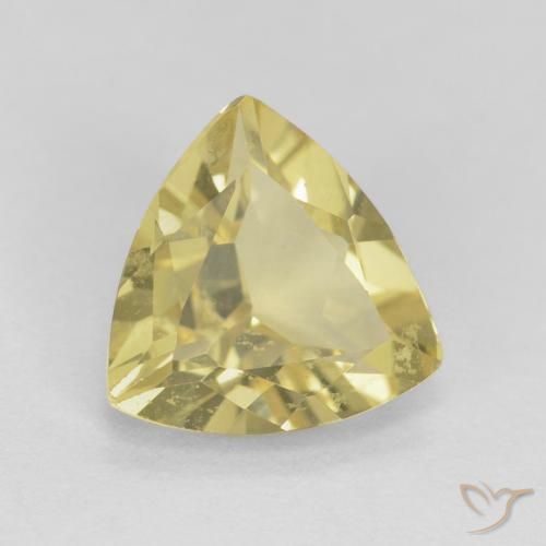 1.39 ct Yellow Beryl Stone, Natural Beryl in Trillion Facet Shape for Sale