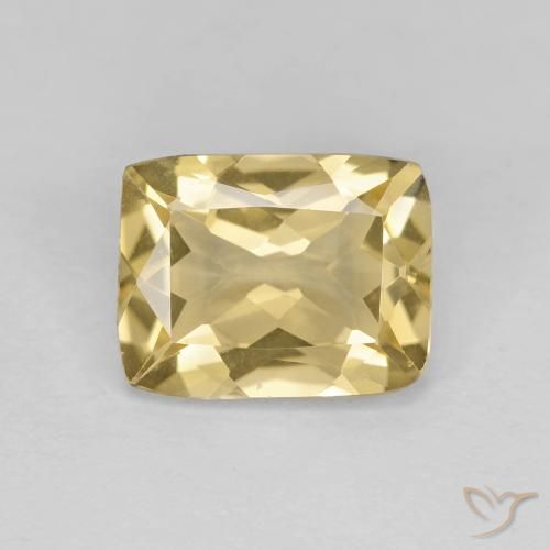 1.84 ct Yellow Beryl, 9 x 7 mm Cushion Cut From Brazil, Photo A