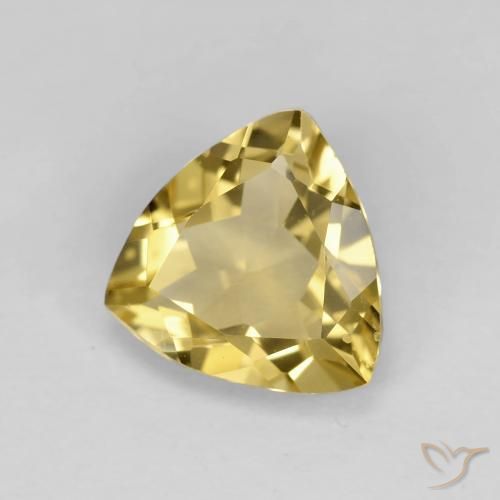 1.80 ct Golden Beryl Stone, Natural Beryl in Trillion Facet Shape for Sale