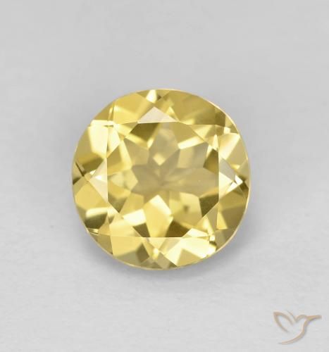1.92ct Natural Very Light Dijon Yellow Beryl, Round, VVS
