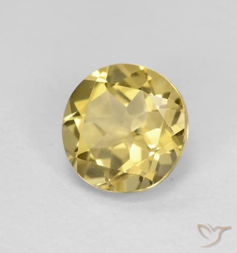 1.92 ct Yellow Beryl Stone, Natural Beryl in Round Facet Shape for Sale