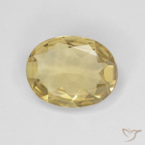 2.16 ct Yellow Beryl Stone, Natural Beryl in Oval Facet Shape for Sale