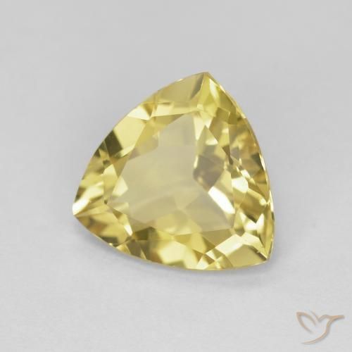 1.77 ct Yellow Beryl Stone, Natural Beryl in Trillion Facet Shape for Sale