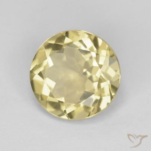 2.37 ct Yellow Beryl Stone, Natural Beryl in Round Facet Shape for Sale