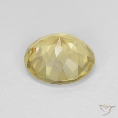 Beryl Gemstone in 9 mm (calibrated) Size for Sale, Beryl Stone in Very Light Dijon Yellow Color