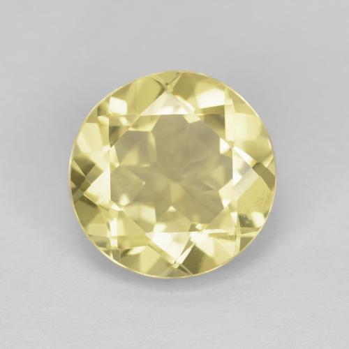 Berilo Faceta Redonda de 2,43 ct de Brasil, Dimensión 9,1mm, Claridad vvs, Piedra preciosa natural No tratado, 1 pieza de Berilo en color Amarillo banana, Dureza Mohs de 7.5 - 8 Adecuado para joyas de uso diario, Photo A