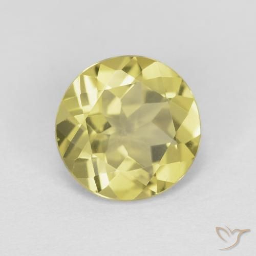 1.19 ct Yellow Beryl Stone, Natural Beryl in Round Facet Shape for Sale