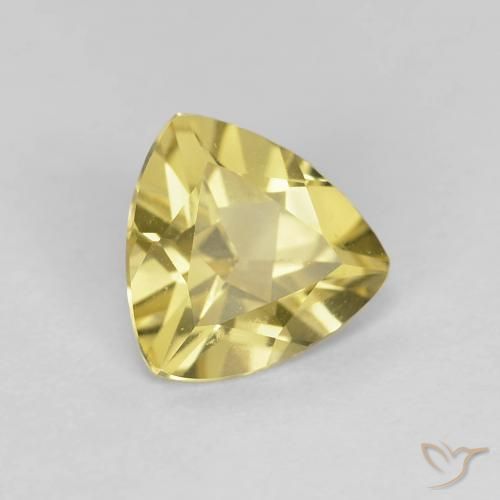 0.98 ct Yellow Beryl Stone, Natural Beryl in Trillion Facet Shape for Sale