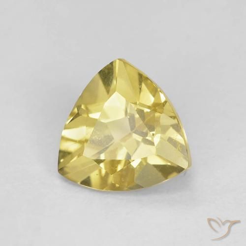 1.15 ct Yellow Beryl Stone, Natural Beryl in Trillion Facet Shape for Sale