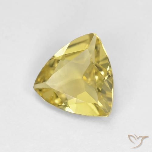 1.22 ct Yellow Beryl Stone, Natural Beryl in Trillion Facet Shape for Sale