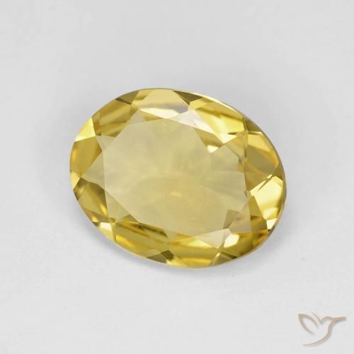 2.47 ct Yellow Beryl Stone, Natural Beryl in Oval Facet Shape for Sale