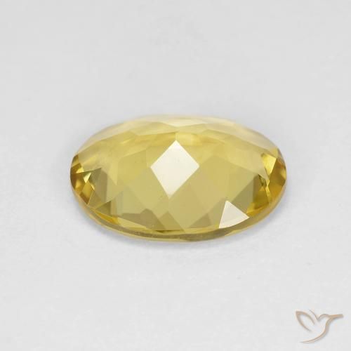 Beryl Gemstone in 11 x 9 mm (calibrated) Size for Sale, Beryl Stone in Dijon Yellow Color