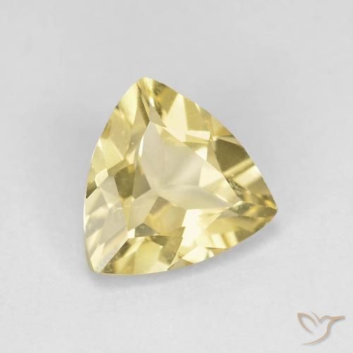 1.34 ct Yellow Beryl Stone, Natural Beryl in Trillion Facet Shape for Sale