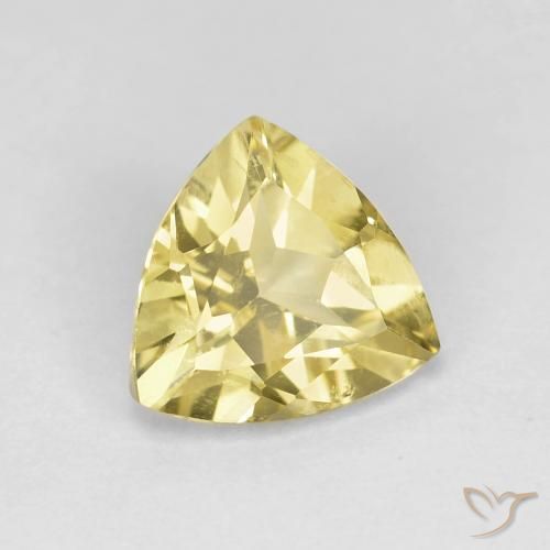 1.40 ct Yellow Beryl Stone, Natural Beryl in Trillion Facet Shape for Sale