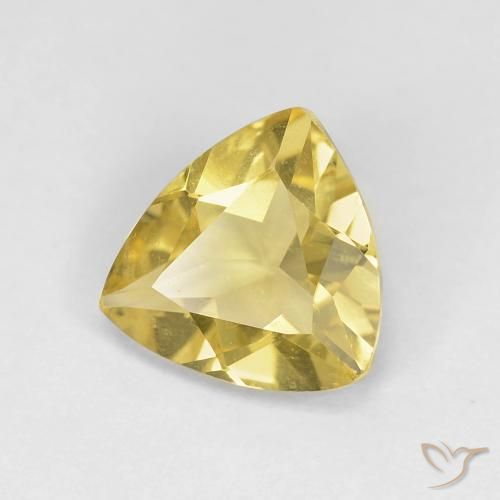 1.33 ct Yellow Beryl Stone, Natural Beryl in Trillion Facet Shape for Sale