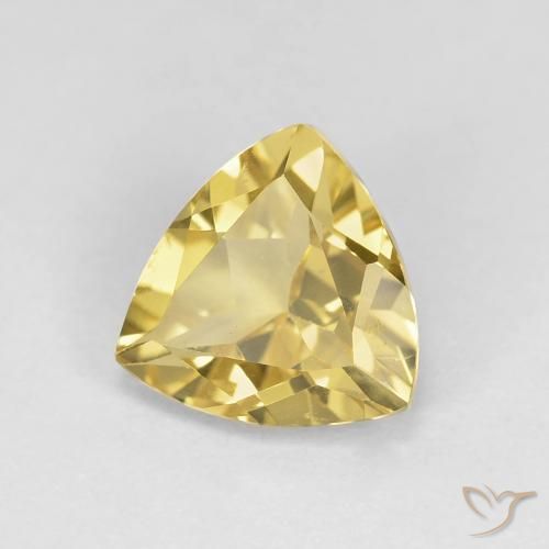 1.50 ct Yellow Beryl Stone, Natural Beryl in Trillion Facet Shape for Sale