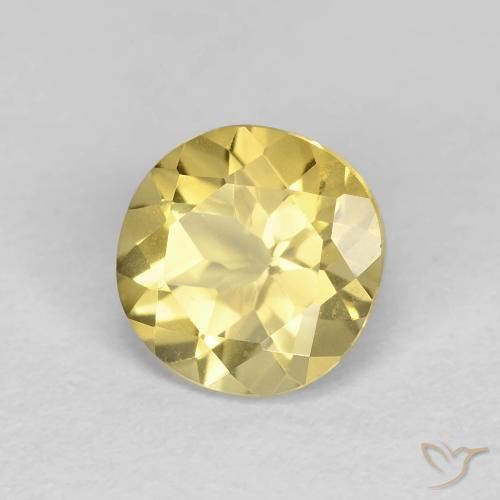 1.31 ct Yellow Beryl Stone, Natural Beryl in Round Facet Shape for Sale