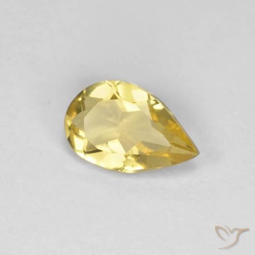 0.69 ct Yellow Beryl Stone, Natural Beryl in Pear Facet Shape for Sale