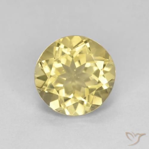 1.46ct Natural Light Golden-Yellow Beryl, Round, VVS