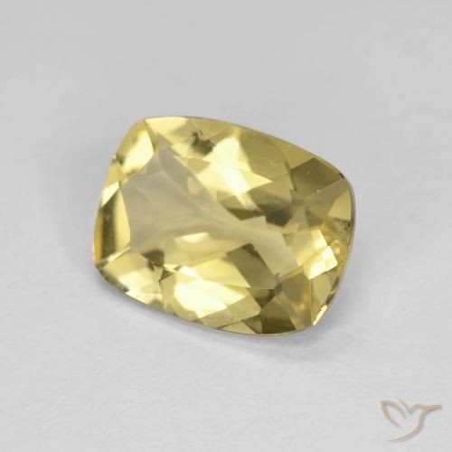 1.59 ct Yellow Beryl Stone, Natural Beryl in Cushion-Cut Shape for Sale