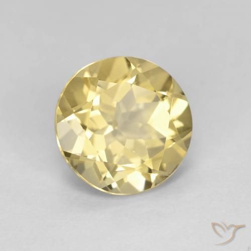 1.93 ct Yellow Beryl Stone, Natural Beryl in Round Facet Shape for Sale