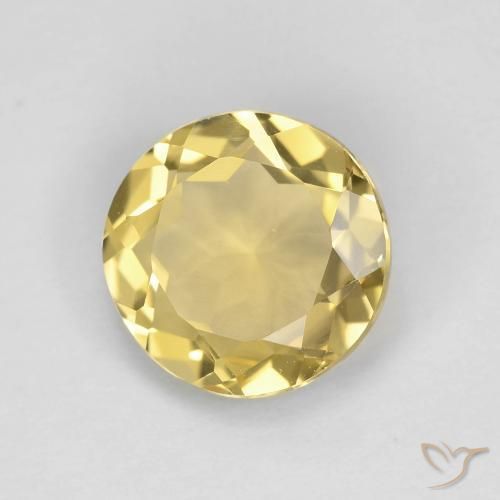 2.35 ct Yellow Beryl Stone, Natural Beryl in Round Facet Shape for Sale