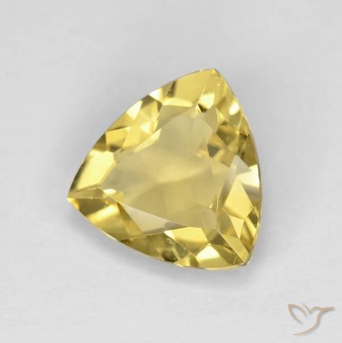 1.72 ct Yellow Beryl Stone, Natural Beryl in Trillion Facet Shape for Sale