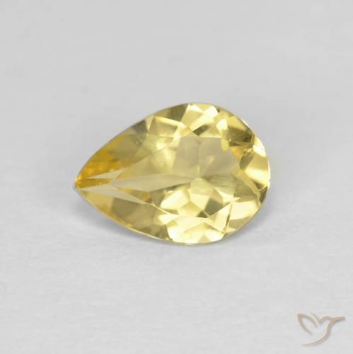 0.81ct Natural Light Gold Beryl, Pear Shape, VVS