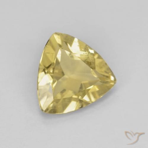 1.50 ct Yellow Beryl Stone, Natural Beryl in Trillion Facet Shape for Sale