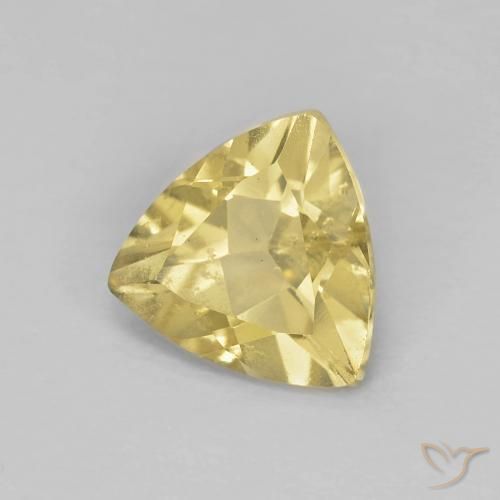 0.85 ct Yellow Beryl Stone, Natural Beryl in Trillion Facet Shape for Sale