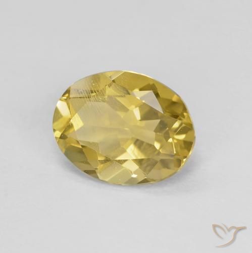 1.54 ct Yellow Beryl Stone, Natural Beryl in Oval Facet Shape for Sale